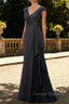 Steel Grey Mermaid Ruffle Chiffon Mother of The Bride Dress