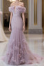 Strapless Pink Chiffon Creased Evening Dress Floor Length Mermaid Prom Dress With Sweep