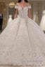 Strapless Sparkle Luxurious Train See through Ball Gown Wedding Dress