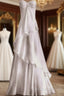 Sweetheart A Line White Long Prom Dress Party Dress