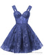Teens Sparkly Tulle Navy Blue Homecoming Dresses Spaghetti Straps Short Cocktail Party Prom Dress