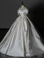 Timeless Ball Gown Off The Shoulder White Satin Long Wedding Dresses Bridal Dress