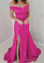 Trumpet/Mermaid Off-the-Shoulder Sleeveless Satin Long/Floor-Length Prom Dresses