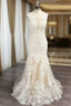 Trumpet/Mermaid Tulle Applique Scoop Sleeveless Sweep/Brush Train Wedding Dress