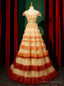 Tulle Sequins Off the Shoulder Beading Prom Dress