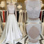 Unique Round Neck Sequin Prom Dress, Two Pieces Long Evening Dress
