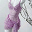 Unique Sheath Straps Sequin Lilac Formal Tight Homecoming Dress 8Th Grad Dance Graduation Dress Short Hoco Dress