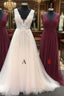 Unique Tulle Lace Long Prom Dress, Bridesmaid Dress, Tulle Formal Dress