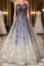 Unique tulle lace long prom Dress tulle formal Dress