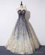 Unique Tulle Lace Long Prom Dress, Tulle Lace Formal Graduation Party Dress