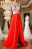 V Neck And V Back Sequins Chiffon Red Prom Dress, Long Red Formal Dress, Evening Dress