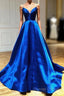 V-Neck Spaghetti Straps Criss-Cross Back Prom Dress Evening Dress