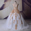Vestido Gold Lace Appliques Wedding Dresses Princess Ball Gowns