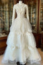 Vintage Ball Gown Spaghetti Straps Sleeveless Long White Evening Dress Prom Dress