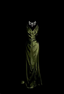 Vintage Emerald Green V-Neck Ruffled Satin Long Prom Dress Evening Dress
