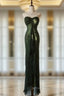 Vintage Forest Green Prom Dress For Party&Quinceanera-Elegant Spaghetti Straps Glitter Beaded Evening Gown