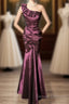 Vintage Mermaid One Shoulder Sleeveless Long Prom Gown Fairy Prom Dress