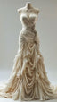 Vintage Mermaid Sweetheart Chiffon Ruffles Long Wedding Dress