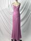 Vintage Pink Mermaid V-Neck Beaded Chiffon Long Prom Dress Evening Dress
