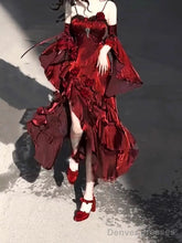 Vintage Sheath Irregular Ruffled Spaghetti Straps WomenS Burgundy Birthday Party Dresses With Sleeves