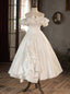 Vintage White Satin Spaghetti Straps Wedding Dress