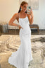 White Halter Backless Prom Dress
