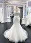 White Lace Prom Dress Mermaid Evening Dress