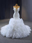 White Mermaid Strapless Beading Prom Dress