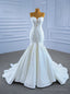 White Mermaid Sweetheart Appliques Beading Wedding Dress