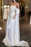 White Satin Prom Dress Satin A-Line Long Scoop Long Evening Dress