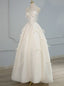 White Satin Strapless Bow Wedding Dress