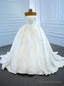 White Satin Strapless Pearls Sleeveless Pleats Wedding Dress