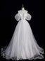 White Sequins Off the Shoulder Pleats Prom Dress