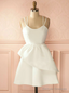 White Spaghetti Straps Homecoming Dress