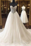 White Sweetheart Sequin Long Prom Dress, White Evening Dress