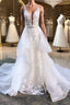 White v neck tulle lace long prom Dress white tulle lace evening Dress