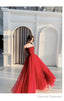 Wine Red Tulle Beaded Straps Beaded Formal Dress, Dark Red Evening Dress Party Dresses