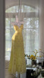 Yellow Beaded Evening Dress Unique Long Prom Dress