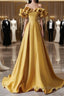 Yellow Off Shoulder Long Formal Evening Dress Prom Dress