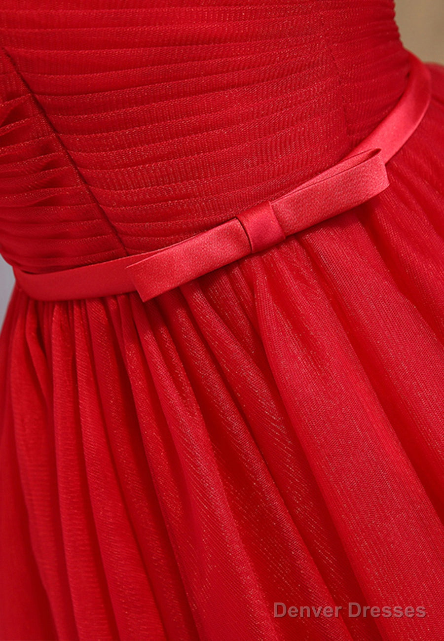 Red Tulle Short Prom Dresses, A-Line Party Dresses Secondary image