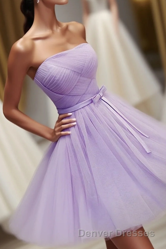 Cute A Line Tulle Short Prom Dress, Bridesmaid Dress