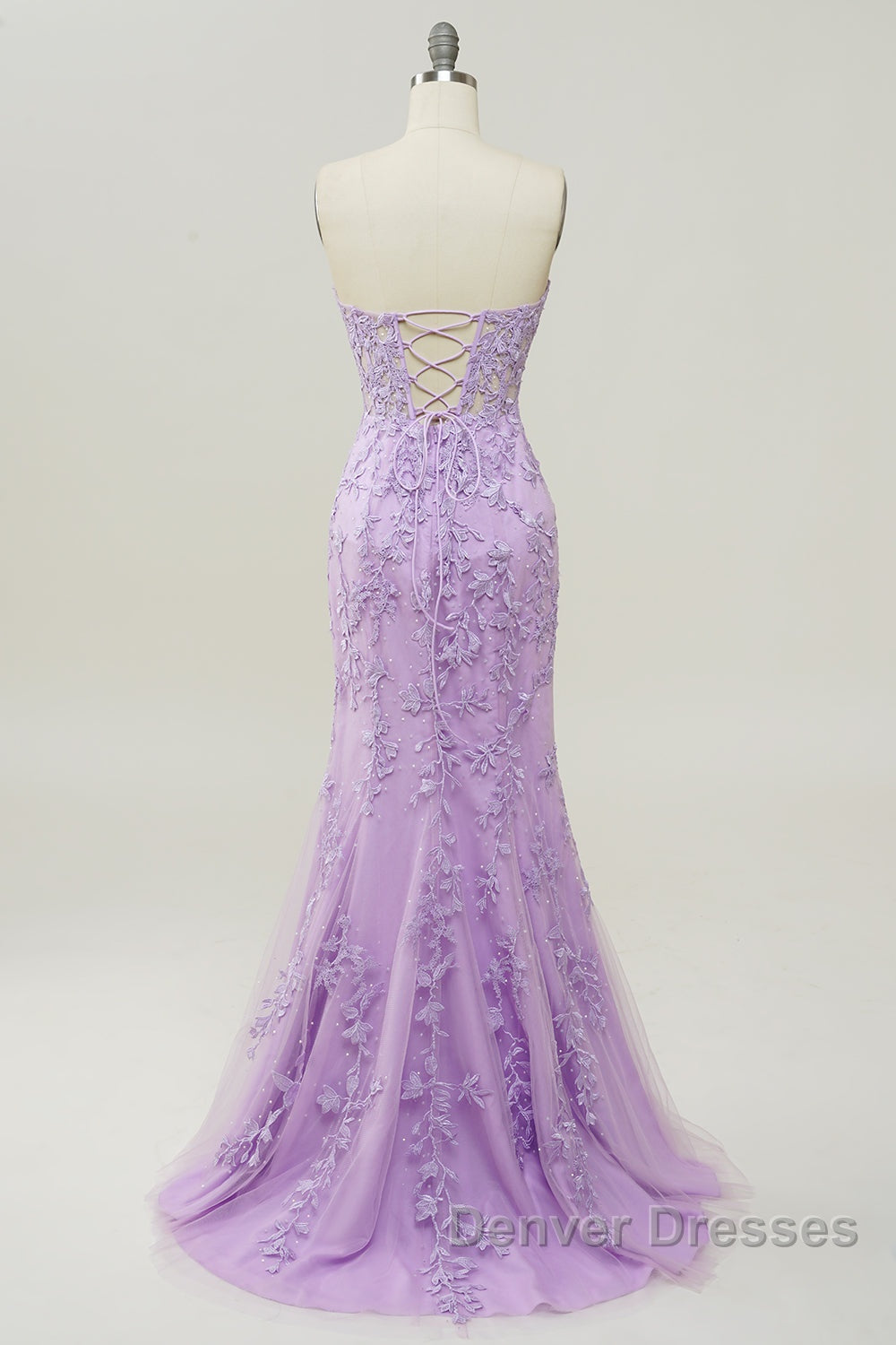 Purple Sweetheart Neck Mermaid Prom Dress With Appliques Secondary image
