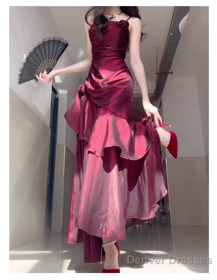 Fishtail Prom Dress French Style Straps Evening Dress Main image