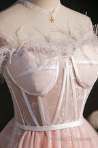 Cute Strapless Black Tulle Short Homecoming Dress