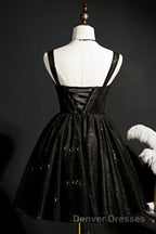 Elegant Sleeveless Tulle Sequins Short Homecoming Dress