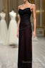 Black And Red Mermaid Straps Long Evening Dress, Long Prom Dress With Leg Slit