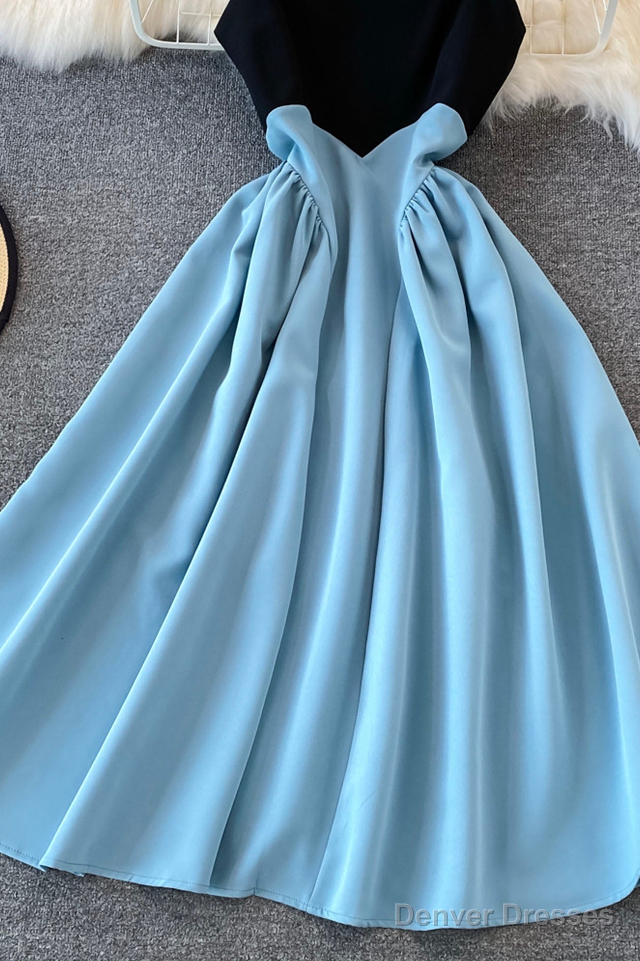 Blue A-Line Short Dress Main image