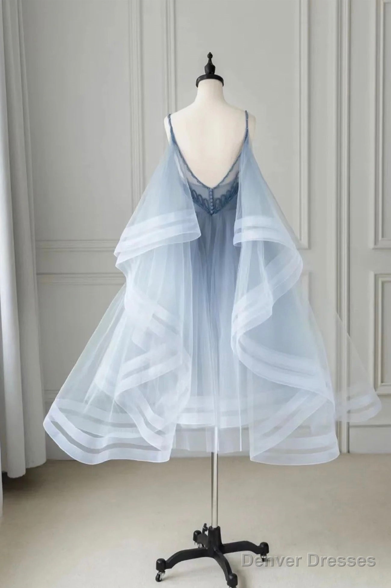 Cute V-Neck Tulle Short Prom Dress, A-Line Party Homecoming Dress Secondary image