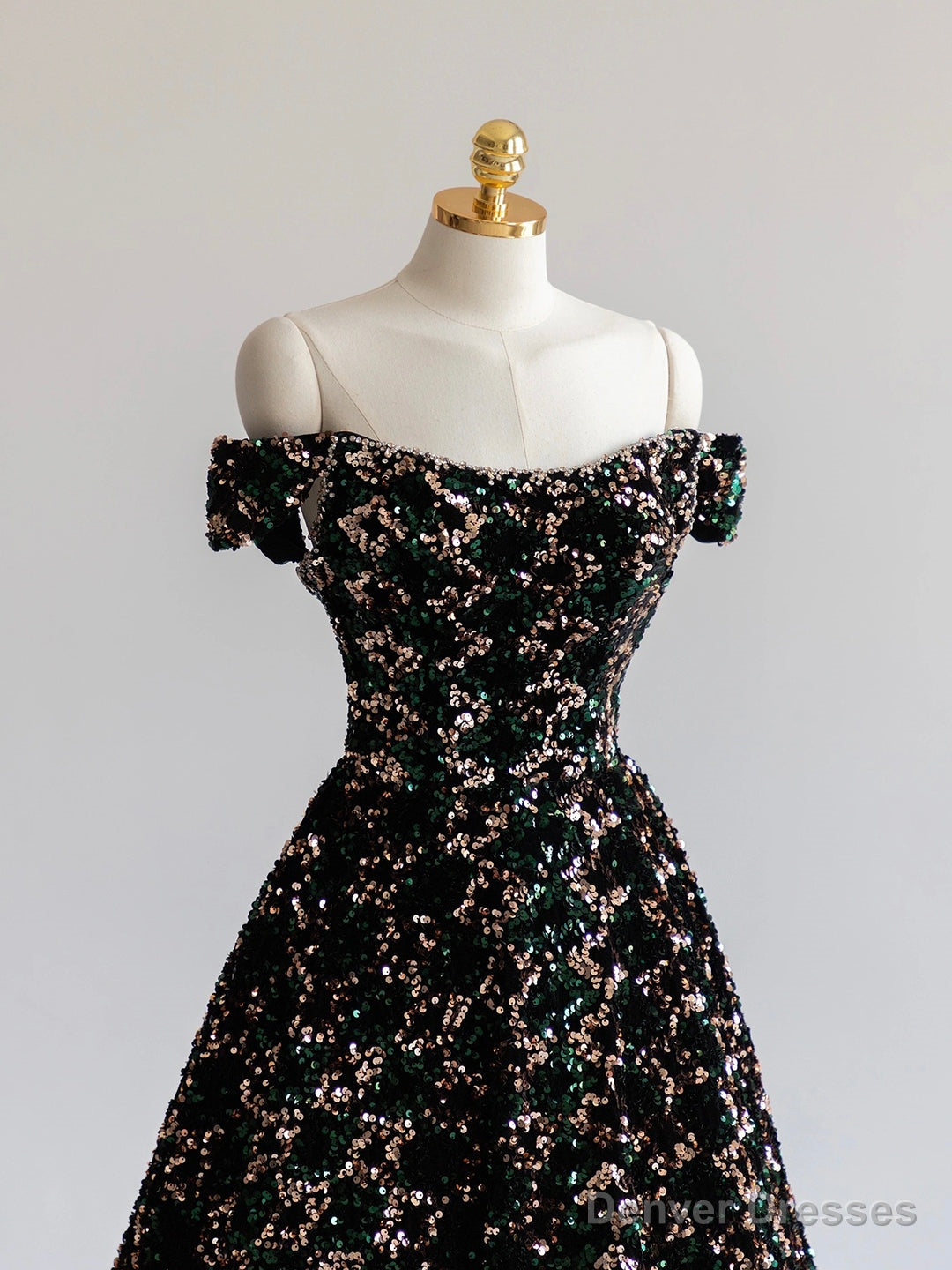 Stylish Sequins Long Prom Dress, Off Shoulder Evening Party Dress