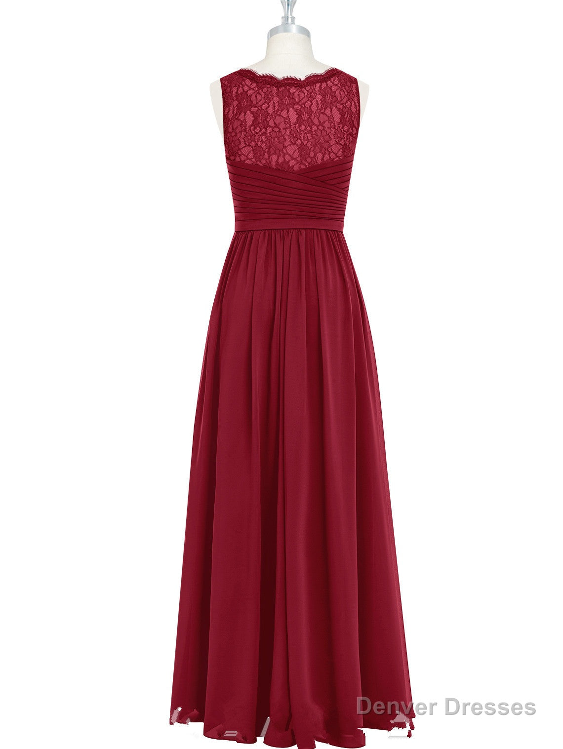 Burgundy Long Chiffon Bridesmaid Dress Party Dress Main image